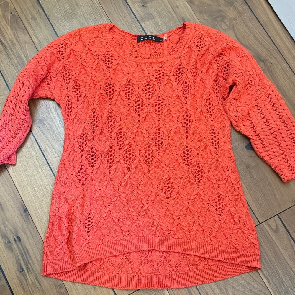 ZOZO Women's Vibrant Orange Knit Sweater Sz Small
